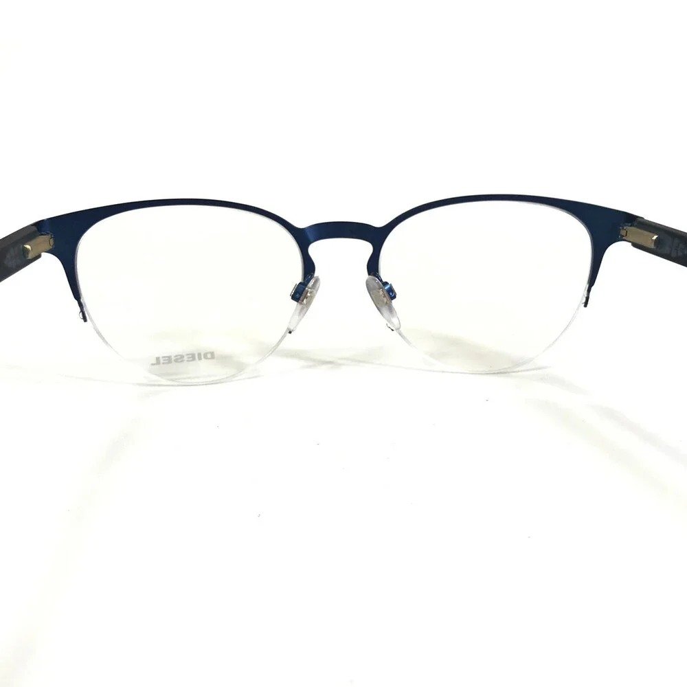 Diesel Eyeglasses Frames DL5158 Col.091 Blue Round Half Rim 52-19-145